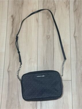 Michael Kors Black Logo-Print Crossbody Purse